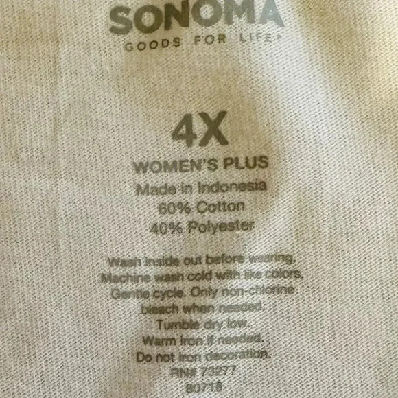 New SONOMA Women Short Sleeve Round Neck Pullover Pink T-Shirt Plus Size 4X - Picture 10 of 10